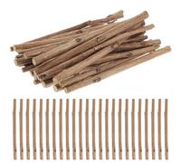 ibasenice 100 Pièces Bâtons de Bois pour Bricolage Diy, Accessoires Photo, | Bâtonnets D'arbre à Thé, Diamètre 0,3 à 0,5cm, Ton Café, Coupe Fine, Bordures Écorcées