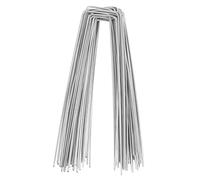 ibasenice 100 Pièces Piquets de Fixation U Galvanisé Agrafes de Jardin pour Pelouse pour Sécuriser Gazon et Couvertures Résistants Rouille et Durables