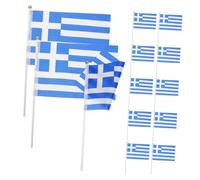 ibasenice 100pièces Drapeau Grec à Main Portable Petit Drapeau Pour Décorations De Fête Thématique National Pour Événements Sportifs Et Célébrations