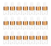 ibasenice 100pièces Flacon Verre avec Pipette Bouteille Rechargeable pour Huiles Essentielles Lotion Liquides Étanche Transparent pour Subpackaging et Réutilisation avec Bouchon et Goutte
