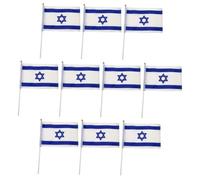 ibasenice 10pièces Drapeau Israël Décoratif Main Lot De Fanion National Pour Fêtes Et Événements Sportifs Usage Intérieur Et Extérieur