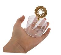 ibasenice 12 Pièces Boîte à Bonbons Transparente avec Décoration Dorée Conteneur Rond Rigide Boîte à Friandises Multifonction pour Mariage Anniversaire Shower Macaron Brownie Snack