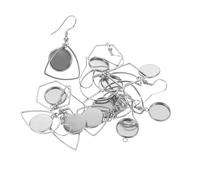 ibasenice 12 Pièces Earring Pendant Bezels Set Stainless Steel Jewelry Findings Trays For DIY Handmade Earrings With Mixed Shapes For Creative Crafting