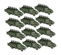 ibasenice 12 Pièces Jouets Camion Militaire pour Table à Sable Garçon Fille Modèles de Véhicules Sûrs et Durables pour Garçon Fille Développement Cognitif et Habileté Manuelle