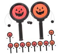 ibasenice 12 Pièces Jouets Tambour à Secouer Halloween Instruments de Musique Forme de Citrouille pour Garçon Fille Jouets Festifs Amusants Couleur Aléatoire