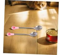 ibasenice 12 Pièces Lot de Cuillères pour Nourriture Animale Inoxydable Cuillère à Pâtée pour Chien et Chat avec Motif Patte de Chat Compacte et Résistante pour Alimentation Humide Boîte