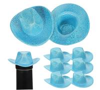 ibasenice 12 Pièces Miniature Western Cowboy Hats Glitter for Crafts and Party Decorations Tiny Cowgirl Caps for Dollhouse Wine Bottle Toppers and Themed Events
