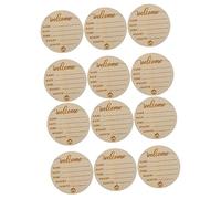 ibasenice 12 Pièces Plaque De Naissance Cartes D'anniversaire Pour Bébé Albums De Bébé Signe D'annonce De Naissance De Bébé Croissance De Bébé Carte D'enregistrement Bébé Garçon En Bois Rond