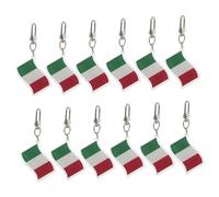 ibasenice 12 Pièces Porte-clés Drapeau Italie Lot Porte-clés Cartoon pour Sacs à Dos Accessoires École Pendentifs Mode