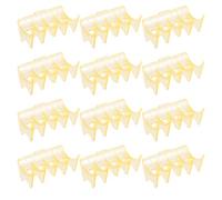 ibasenice 12 Pièces Support à Bigoudis pour Coiffure, Porte-tiges Permanentes en Plastique Jaune, Portable et Léger, Résistant aux Hautes Températures, pour Salons et Coiffeurs Itinérants
