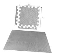 ibasenice 12 Pièces Tapis Revêtement De Sol En Mousse Carreaux De Mousse Emboîtables Sol De Gymnase Rembourrage En Mousse Grey