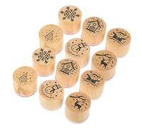 ibasenice 12pièces De Noël Bois Sceau Père Noël Et Flocons Pour Décorations De Fête Et Création De Cartes