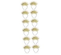 ibasenice 12pièces Happy Year Glitter Hair Hoops Tête Couronne Papier Pour Décoration De Fête Et Accessoires Photo Doré