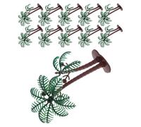 ibasenice 15 Pièces Arbre Cocotier Palmier Miniature, Palmier Artificiel en Plastique Vert, Décoration de Gâteau, Plat de Fruits, Modèle de Jardin, pour Boulangerie et Thème Estival, Lot