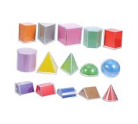 ibasenice 15 pièces Jouets Translucides pour Table Lumineuse Modèles Géométriques Démontables avec Cartes Accessoires Éducatifs Mathématiques pour Garçon Fille Garçon Fille Apprentissage