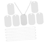 ibasenice 15 Pièces Médaille de Chien, Plaque Militaire, 15 Plaques Vierges avec 15 Chaînes à Billes, Alliage D'aluminium et Acier Inoxydable, Argenté, pour Chiens et Chats, Entraînement