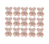 ibasenice 15 Pièces Mini Flocked Craft Bears Miniature Soft Plush Animals for DIY Wedding Party Favors Shower Decorations and Craft Accessories