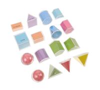 ibasenice 16 Pièces Solides Géométriques Transparents Pliables pour Enseignement des Volumes Modèles Apprentissage Mathématique pour Garçon Fille Jeux Éducatifs Stem pour École