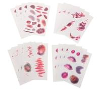 ibasenice 16feuilles Cache-cicatrices Faux Tatouages Kit Maquillage Zombie Cicatrices Visage Halloween Autocollants Blessures Cosplay Déguisement Fête