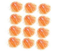 ibasenice 18 pcs Pompons de Cheerleading à Poignée Droite Fleurs de Main Légères pour Esprit Équipe Accessoires de Pompons pour Événements Scolaires et Compétitions Blanc et Orange