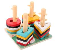 ibasenice 1Ensemble Blocs de Construction Bois Éducatif Formes pour Garçon Fille Développe Coordination Œil Main Compétences Matériau Sûr