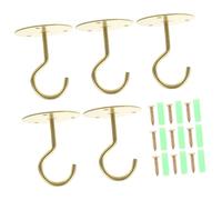 ibasenice 1Ensemble Crochet De Plafond Robuste Lot De Crochets Dorés Pour Suspension Objets Pour Plantes Décorations