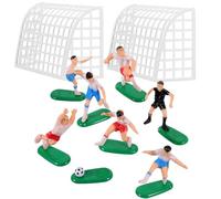 ibasenice 1ensemble Décorations de Gâteau Football avec Figurines Joueurs et Buts Accessoires Cake Toppers pour Fête Anniversaire et Desserts Set pour Décoration Intérieure et Extérieure