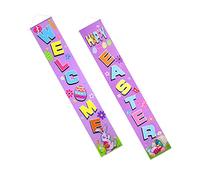 ibasenice 1paire Bannière De Pâques Avec Motif De Pour Décoration De Porche Accessoire De Fête De Printemps Et Réutilisable