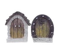 ibasenice 2 Accessoires de Porte féerique de Jardin, Porte Mystique pour | Décorations de porte en résine pour aquarium, sculpture miniature, portes magiques pour décoration murale féerique