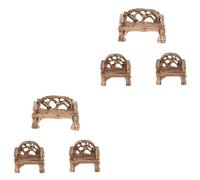 ibasenice 2 Ensembles Décoration De Jardin Miniature De Résine Mini Banc Chaises Ornements pour Jardin Accessoires De Micro Ambiance Réaliste pour Intérieur Extérieur 3 Pièces * 2