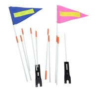 ibasenice 2 Ensembles Drapeau de Sécurité Réfléchissant avec Mât | Pointe PVC, Raccord Rapide Réglable, Bande Visible, Stable Chemins, pour Remorques et Porte-bagages Arrière