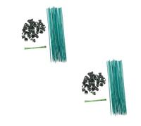 ibasenice 2 Ensembles Kit de Supports pour Plantes Agrément Ensemble de Tuteurs et Clips de Fixation pour Fleurs et Plantes Grimpantes Protection Vent Pluie Tuteurs Clips Fils de