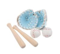 ibasenice 2 Ensembles Mini Baseball Kit Bat Glove and Ball for Dollhouse Sports Decor and Creative Cake Toppers Miniature Games Accessories