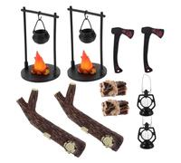 ibasenice 2 Ensembles Miniature Dollhouse Fireplace Tiny Wood Stove Detailed Hanging Stove with Woodpile for Indoor Decoration Compact Rustic Charm for Pretend Play and Micro Landscape
