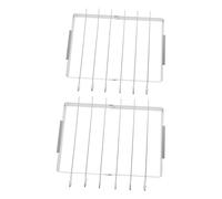 ibasenice 2 Ensembles Rack à Brochettes Pliable Acier Inoxydable avec Métalliques pour Barbecue Extérieur Stable et Facile à pour Camping et Terrasse