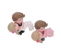 ibasenice 2 Paires Figurines Couple DIY Décor Gâteau Anniversaire Statue Adorable Mariés Fiançailles
