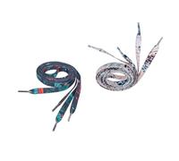 ibasenice 2 paires Lacets Plats Imprimés Polyester pour Chaussures Sport et Baskets Motifs Totem et Floral Remplacement pour Sneakers