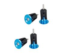 ibasenice 2 Paires Poignées de Guidon Aluminium Alliage avec Embouts de Guidon de Poignées pour Vélos Bleu