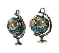 ibasenice 2 Pcs Globe Terrestre en Alliage pour Maison de Poupée - Décoration Miniature Moderne et Portable pour Intérieur, Bureau ou Scène de Jeu de Simulation
