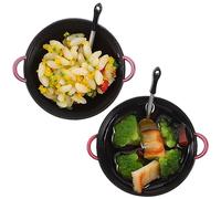 ibasenice 2 Pièces Accessoires De Maison De Poupée Modèle De Nourriture Miniature Mini Modèles Alimentaires Nourriture Chinoise pour Jouer Décoration Maquette Faire Semblant Riz Sauté PVC