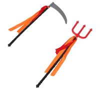 ibasenice 2 pièces Accessoires Halloween Trident et Faux Plastiques Décorations Démoniaques Légères pour Adultes et Garçon Fille Accessoires de Costume Réutilisables pour Fête et Jeu de