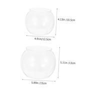 ibasenice 2 pièces Aquarium de Bureau Transparent Plastique Petit Bocal à Poissons Durable et Élégant pour Décoration de Bureau