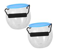 ibasenice 2 pièces Aquarium Portable Transparent avec Couvercle et Poignée Seau Transport Poisson pour Plage et Éducative Bac Petit Poisson Catch and Release Aquarium Extérieur