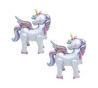 ibasenice 2 Pièces ballon licorne mignon anniversaire pastel faire la fête trousse ballon gonflable ballons gonflables décors de ballons de fête décorations de table licorne Film d'aluminium