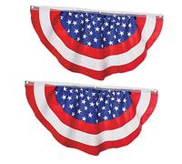 ibasenice 2 pièces Banderole Forme de Ventilateur Décoration de Drapeau Américain pour Independence Day Ornement pour Intérieur Extérieur Fourniture Décorative Festive