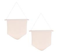 ibasenice 2 Pièces Bannière Murale Beige en Coton Polyester et Bois pour Chambre D'garçon et Filles, Présentoir à Badges Épingles Couture Soignée, Décoration Unique pour Maison et DIY