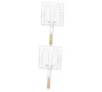 ibasenice 2 Pièces Barbecue avec Poignée Support de Grillage pour Poisson Viande et Burgers Accessoire de Cuisine pour Barbecue et Picnic