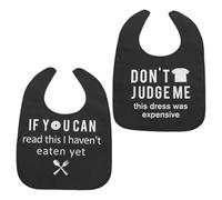 ibasenice 2 pièces Bavoir Adulte Imperméable Flexible Lot de Protection Vêtements pour Personnes Âgées et Aidants Facile à Mettre et Enlever pour Repas Quotidiens