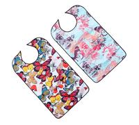 ibasenice 2 pièces Bavoirs pour Seniors Lavables et Résistants à Usure Protection Vêtements pour Repas Adultes Pliables et Réutilisables pour Personnes Âgées et Patients