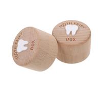 ibasenice 2 Pièces Boîte à Dents de Lait Bois Boîte Souvenir Fée des Dents Légère et Portable Organisateur Sécurisé Garçon Fille Design Mignon avec Gravure Rangement Pratique Sous Oreiller